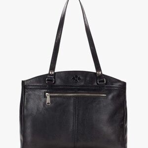 Patricia Nash Black Leather Tote Poppy Heritage